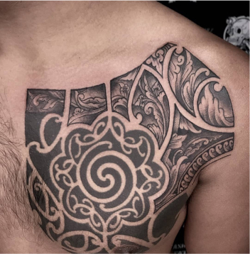 Chest Mandala Tattoo