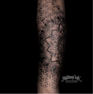 geometric hexagon tattoo