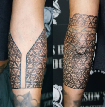 geometric dotted tattoo